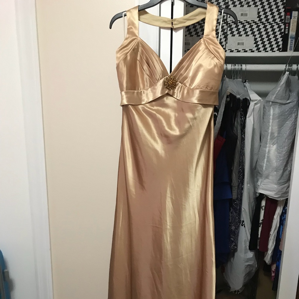 Gold floor length dress